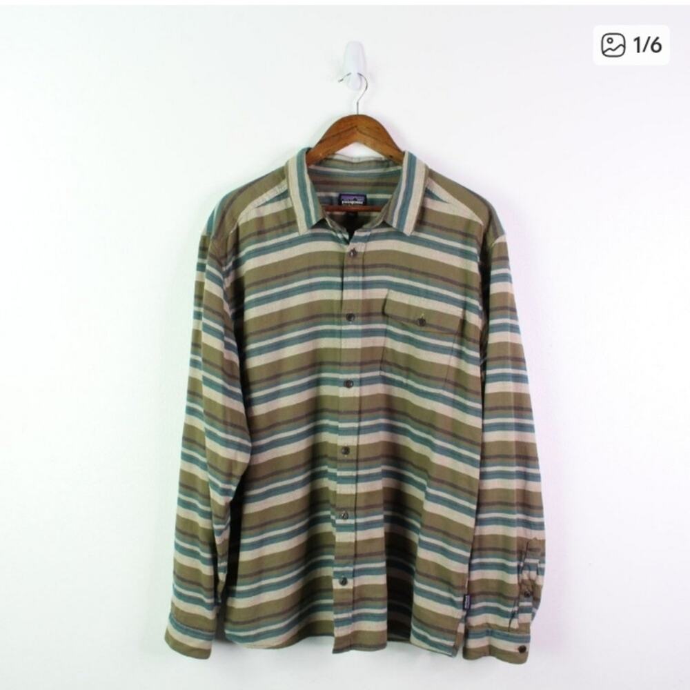 Patagonia Fjord Striped Flannel Shirt Medium